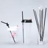 ZISIZ Individually Wrapped Disposable Artistic Long Straws