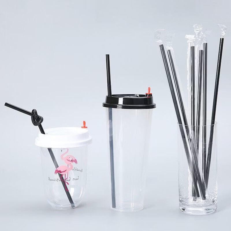ZISIZ Individually Wrapped Disposable Artistic Long Straws