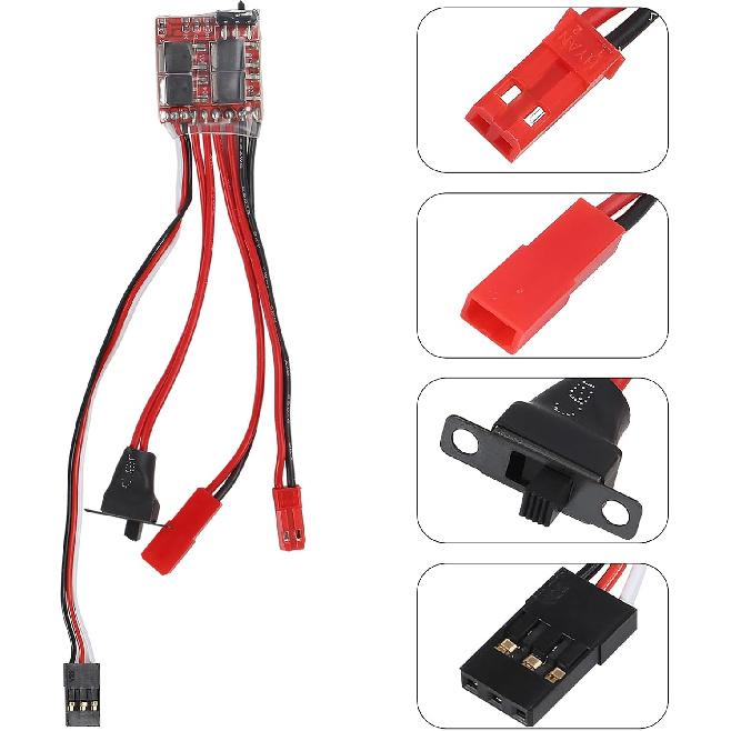 2pcs RC 20A Brushed ESC Electronic Speed Controller w/Brake for 1/16 1/18 1/24 RC Car Boat Tank