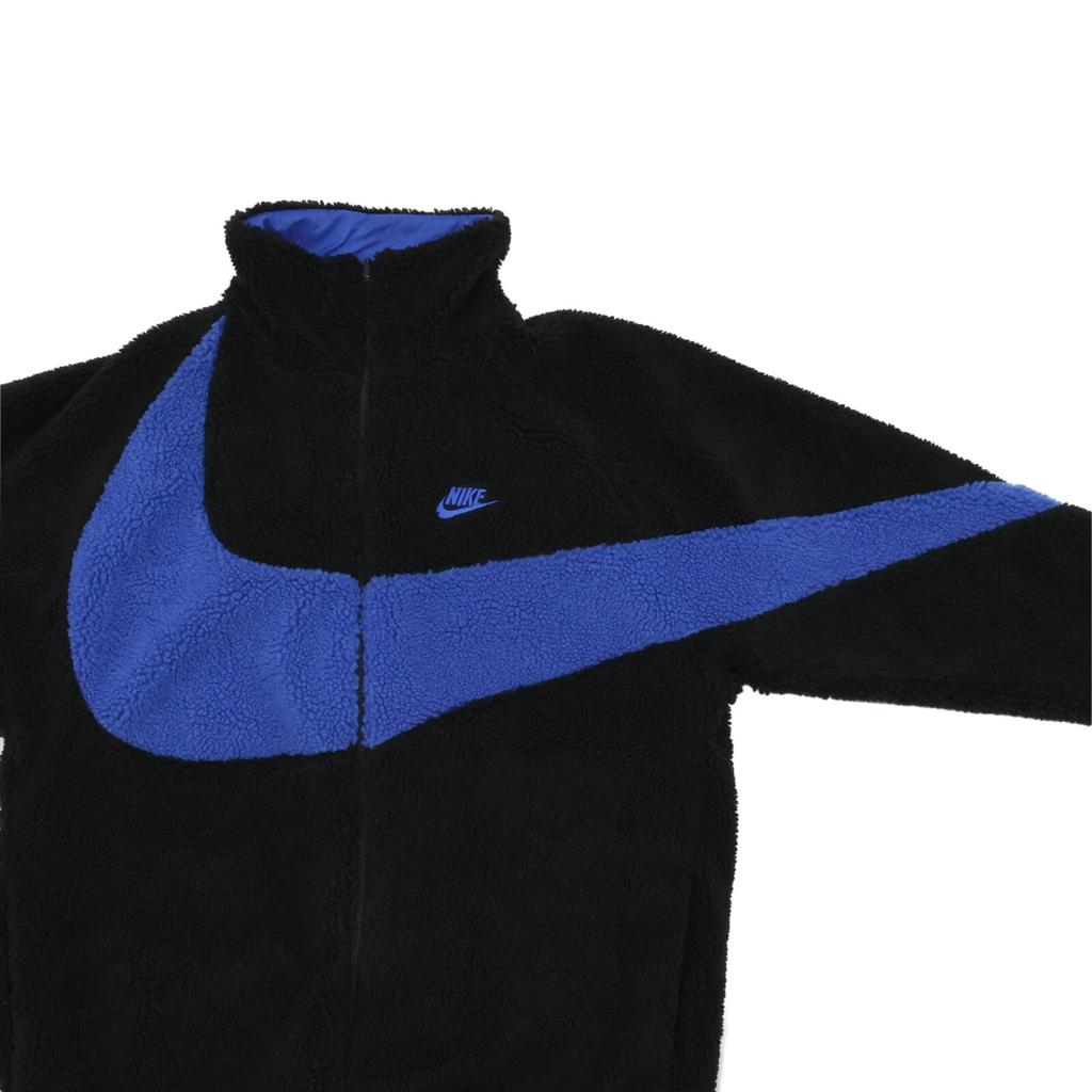 Nike Big Swoosh Reversible Boa Jacket Black Game Royal