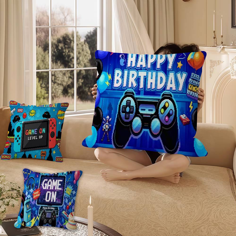 Gamepad Game On Level Up Gaming Theme Cushion Cover Decorative Pillow Sofa Home Decor Case Pillow Cases