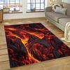 3D Volcano Lava Magma Carpet Rug for Bedroom Living Room Home Sofa Decoration,Children Game Large Decor Floor Mat Non-slip Gift
