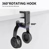 Headphone Hanger Hook, 360 Rotating Clamp On Desk Headsets Holder Space Saving Headphone Mount Controller Mount
