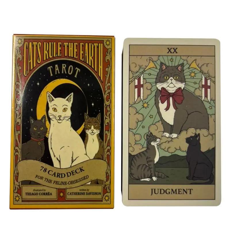 Cats Rule Earth tarotové karty A 78 Oracle English Visions Divination Edition Deck Borad Hraní her