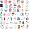 50Pcs Cute Dentist Graffiti Stickers Creative Teeth Cartoon Decal Diy Luggage Phone Guitar Scrapbook Waterproof Sticker Kid Toys