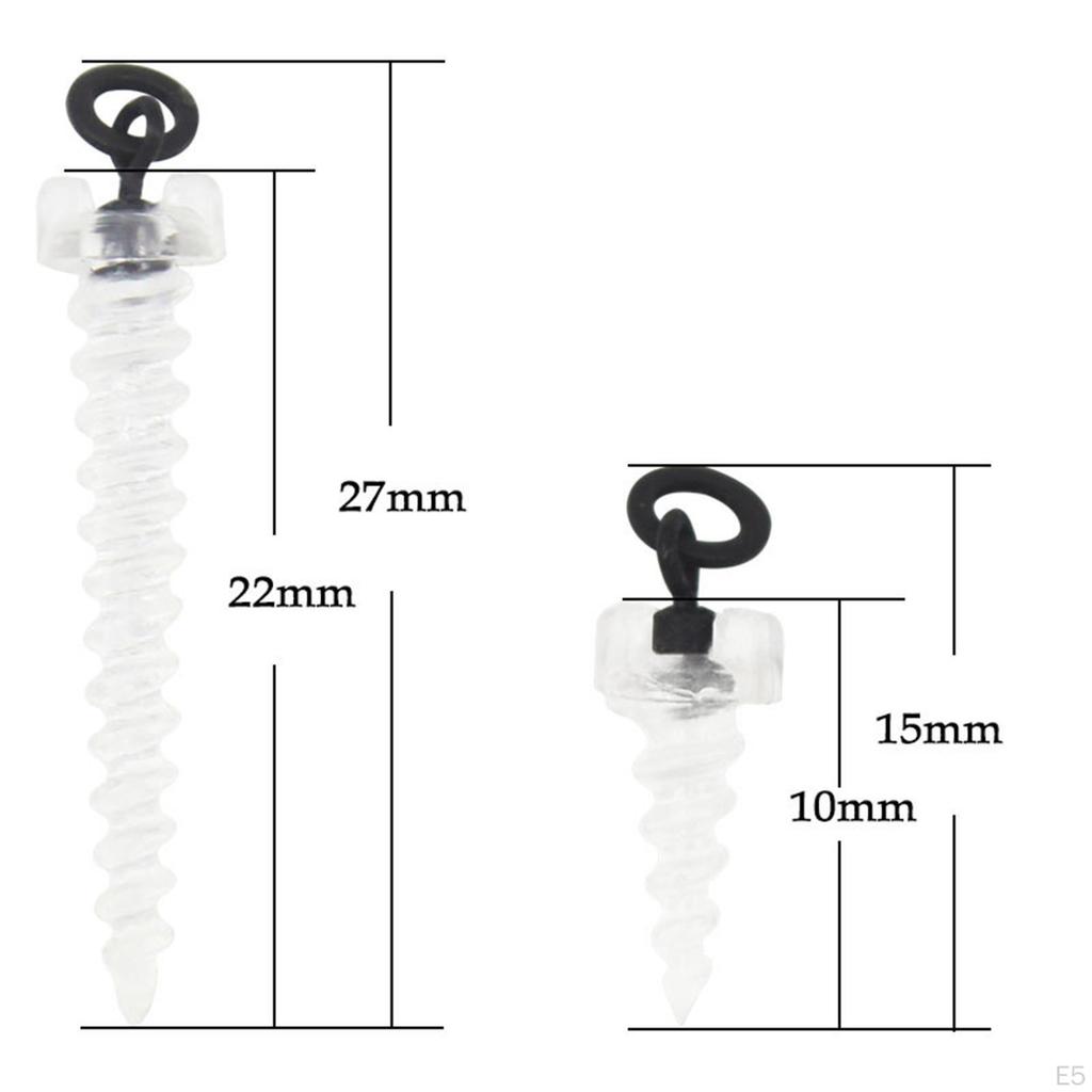 10 Pieces 15mm Boilie Screw Peg with Swivel Accessories Hook Surface Rig for Carp Fishing Boilies