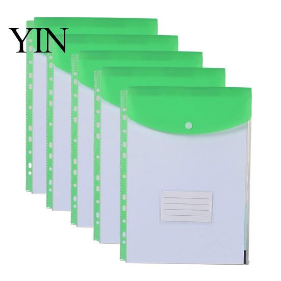 Card Organizer Pouch 11 Hole Expanding File Pockets, Reusable PP Document Sleeves, Transparent Student Project Waterproof Bag for Home Office