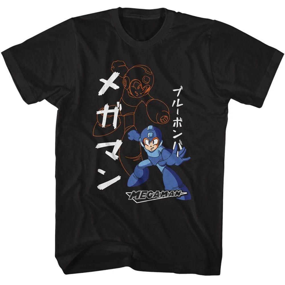 Mega Man Solid And Outline Black Gaming Children s T-shirt 140