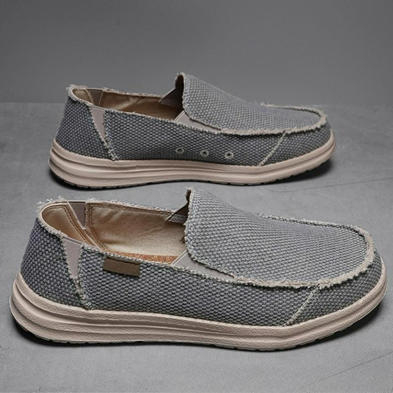 Scarpe da Uomo Scarpe in Tela di Jeans Traspiranti Slip-on Piatte Casual Scarpe da Ginnastica Antiscivolo per Esterno Taglie Forti Mocassini Leggeri da Uomo