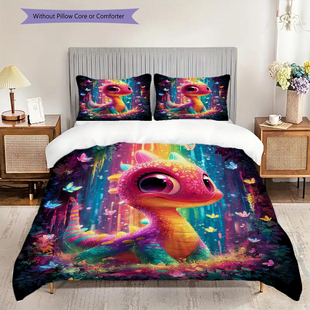 

Dinosaur Pattern Bedding Quilt Set Quilt Cover Pillowcase Home Decoration Birthday Gift (1 * duvet cover + 2 * pillowcase, without core) 135x200cm