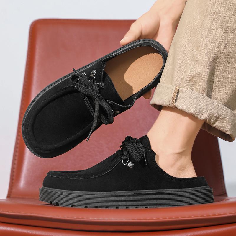 Men's Thick-sole Casual Shoes Summer Soft-sole Non-slip Semi-slippers Fashion Youth Outdoor Comfortable Breathable Walking Shoes