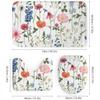 Flower Watercolor Field Flower Shower Curtain With 4 Pieces Absorbent Bathroom Mat Bathroom Curtain With Soft Bath Wheel U-Shaped Mat