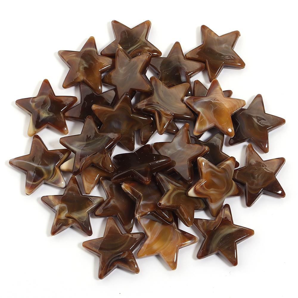 50pcs/lot 21mm Acrylic Star Beads Colorful Pentagram Cloud Loose Spacer Beads for Jewelry Making DIY Necklace Bracelets Keychain