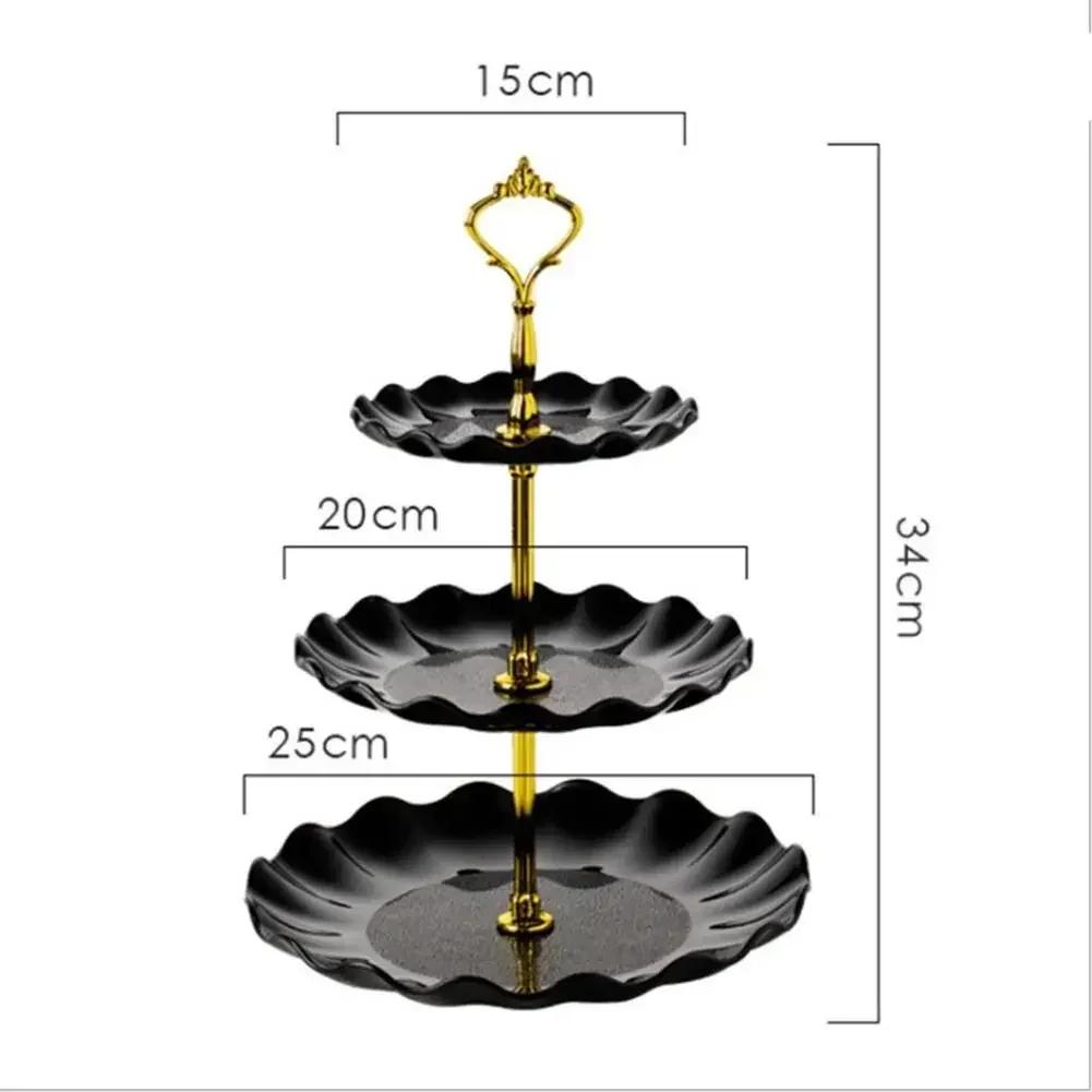 3 Layers Cake Candy Stand Cupcake Plates Desserts Snack Candy Buffet Stand Tower Christmas Wedding Party Dessert Tray Home Decor