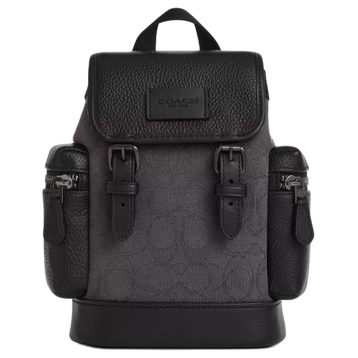 

Coach Sprint 15 Logo Classic Monogram Signature Jacquard Fabric With Exquisite Pebble Leather Mini Chest Bag Men bags Black CBF64-JIBLK Basic Set (Bag+Dust Bag)