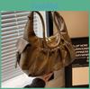 Retro Chic Pu Folded Shoulder Bag For Daily Use With Zipper Pocket
