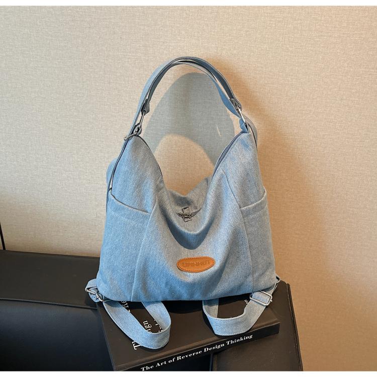 

Retro large-capacity shoulder bag tote bag, new simple commuter women s multi-function синий