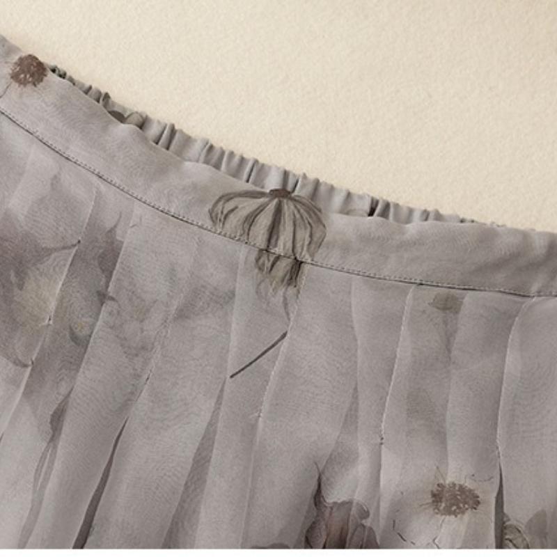 Spring and Summer Japanese and Korean Art Retro Cotton and Linen All-match A-line Skirt Large Size Loose Casual Double-layer Skirt