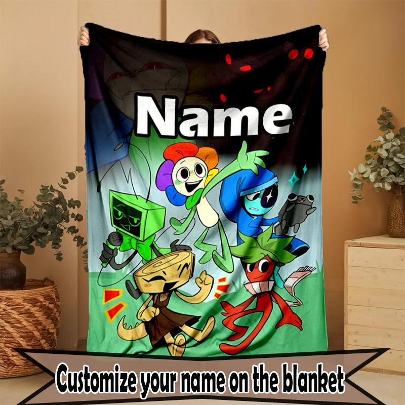 Custom Name Personalized Dandy's World Print Blanket, Home Decor, Bedroom, Sofa, Camping, Couch, Gifts for Birthday ChristmasEnthusiasts