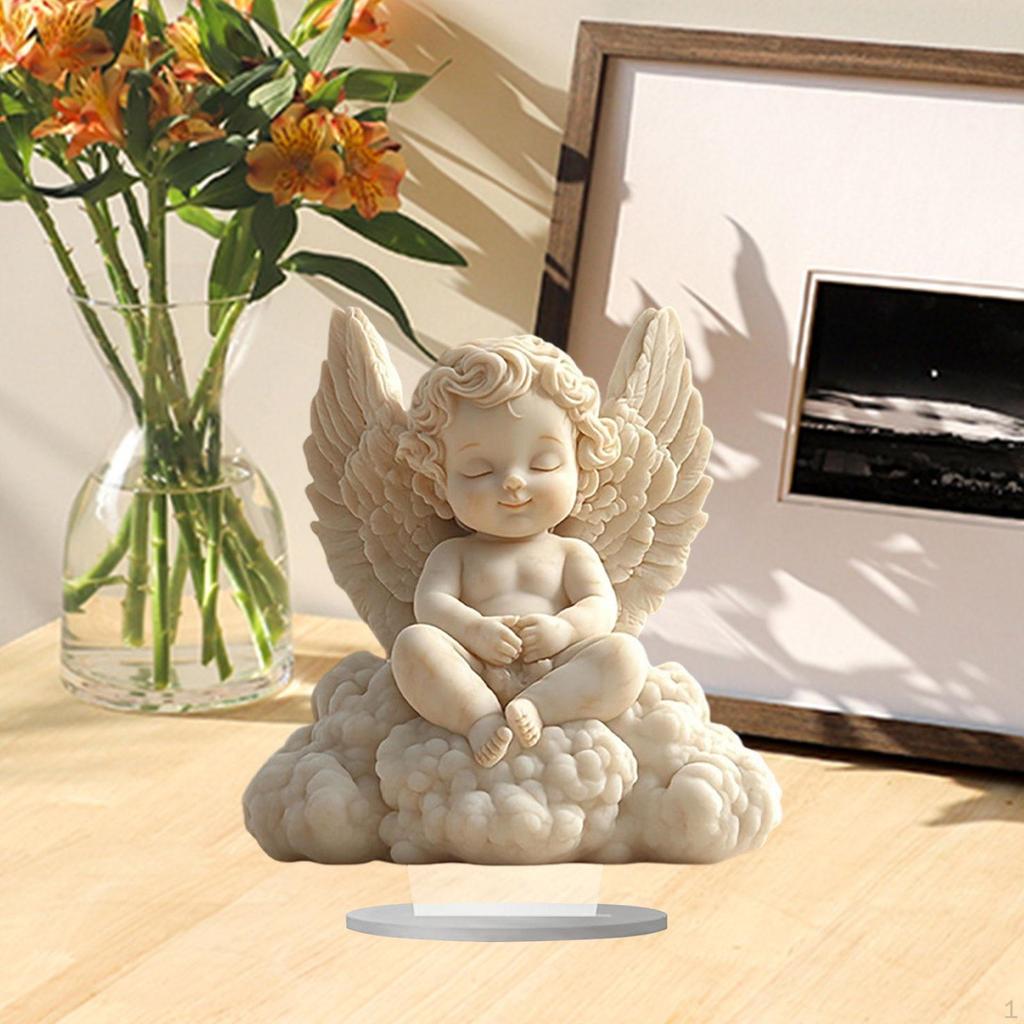 2D Flat Acrylic Praying Angel, Home Decor Angel Waterproof Cherub Ornament for Deck Patio