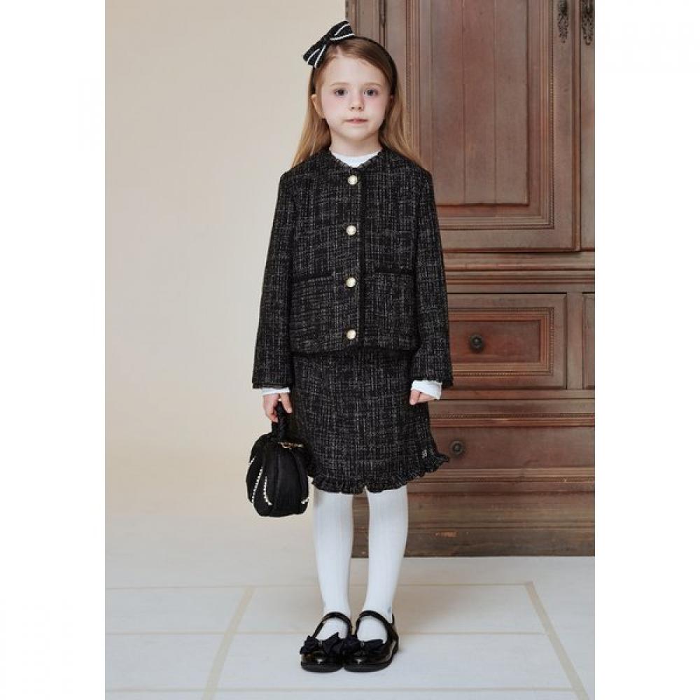 

The Coffee Bean Tea Leaf Black Tweed Frill Set Ba12jk01bk Ba12sk01bk 165