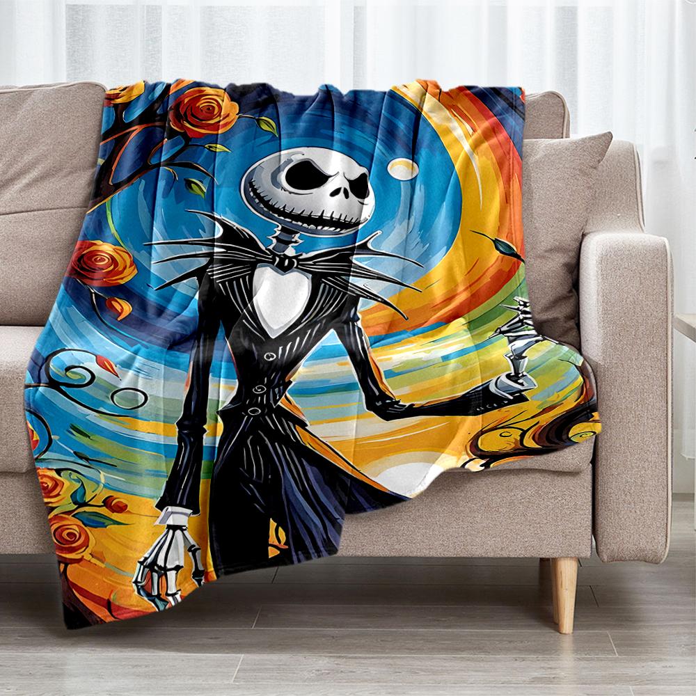 The Nightmare Before Christmas Theme Printed Blanket - Perfect for Couch, Bed, Travel & Outdoor Use | Machine Washable, Cozy & Durable.