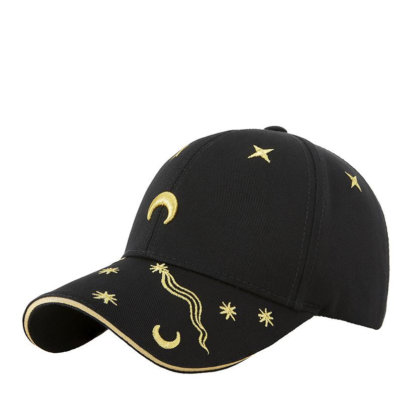 Spring and Summer New Personality Moon Stars Trend Embroidery Golf Baseball Cap Men and Women Outdoor Sun Duck Tongue Cap