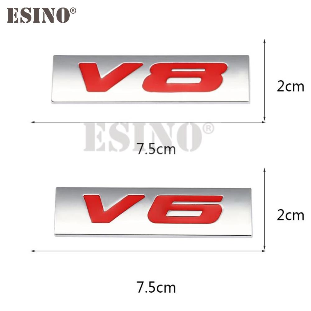 Car Styling 3D V6 V8 4 x 4 Logo Metal Zinc Alloy Car Sticker Badge Body Rear Trunk Adhesive Decal Emblem