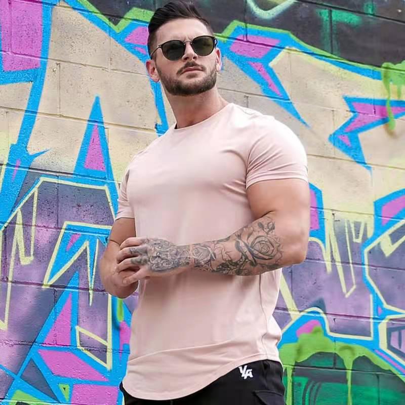 Maglietta da Corsa Uomo a Manica Corta Vestibilità Aderente - Abbigliamento Sportivo Estivo Casual