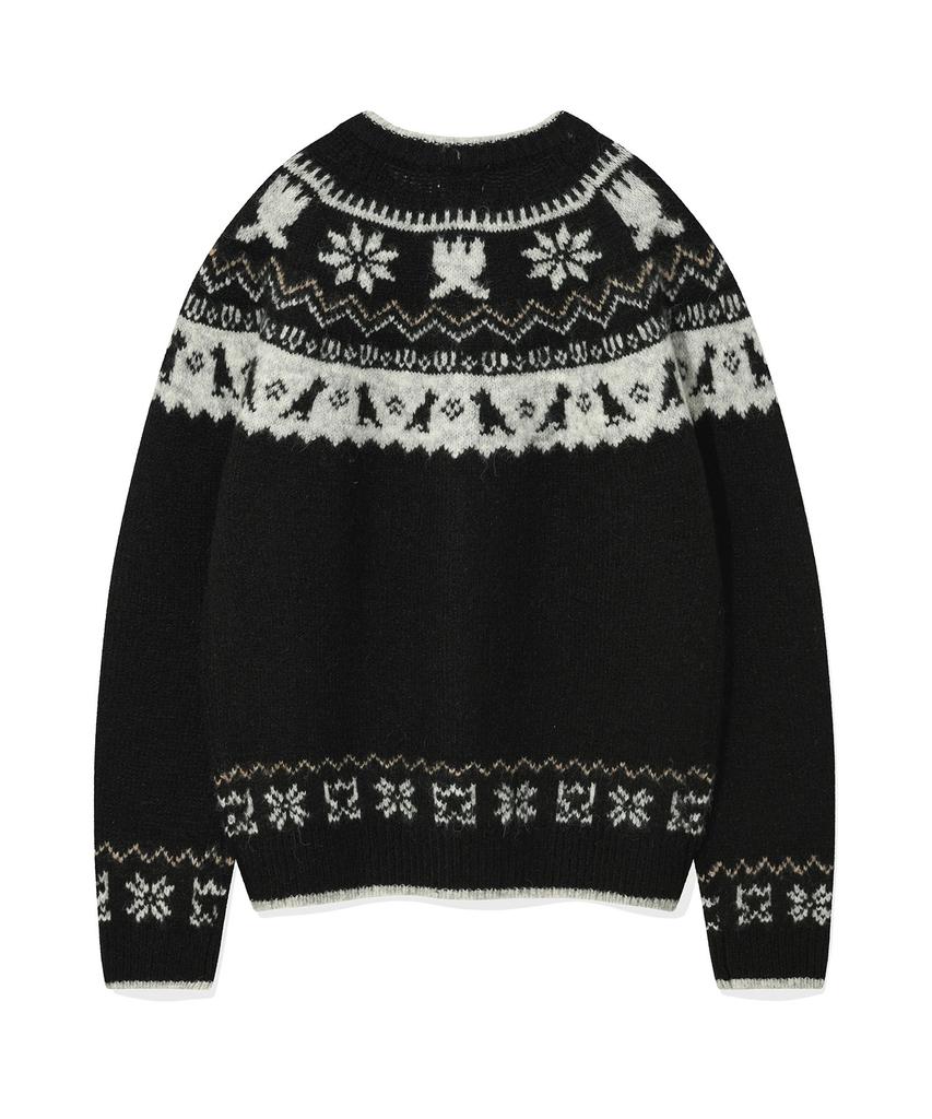Wacky Willy Nordic Round Cardigan Black
