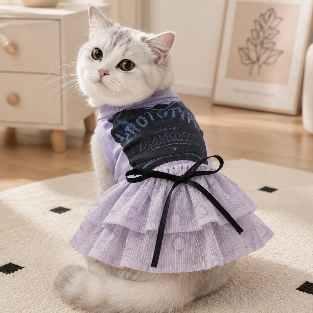 New pet clothes into a cat kitten sweet cascading skirt breathable cat dog vest cute clothing
