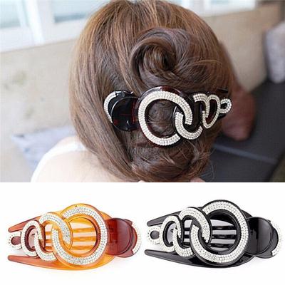 Elegant Crystal Women Hair Clip Hairpin Rhinestone Clamp Claw Headwear