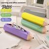 Durable Pencil Bag Students Silicone Case with Zipper, Waterproof Shaped Large Capacity Organizer Stationery Pouch, for Pens, Erasers, Rulers