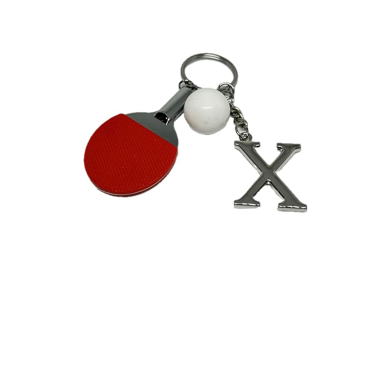 

table tennis with initials key ring souvenir present (X)