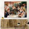 Canvas Painting Vintage Pierre Auguste Renoir Artworks Lunch of The Boating Party Art Poster Wall Prints Picture Room Home Decor