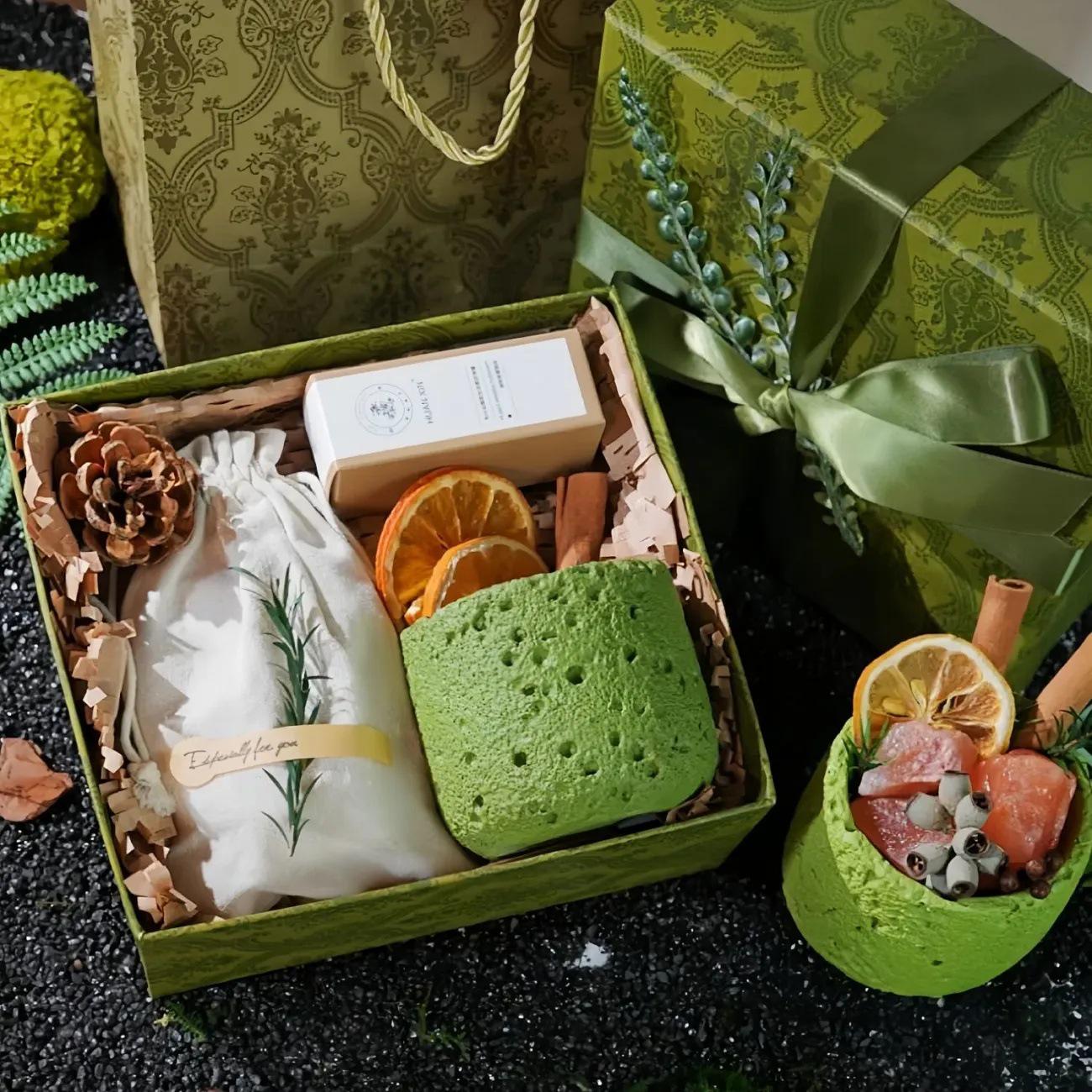 Flameless Crystal Stone Aroma Diffuser Gift Box: Long-lasting Fragrance Ornament for Bedroom, High-end Niche Birthday Gift