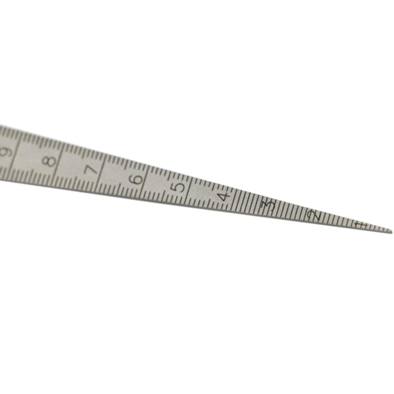 Spessimetro a cuneo in acciaio inossidabile da 0-15 mm per test di calibro conico per fori di fessura Strumento di misurazione Ulnare Metrico e Pollici Precisione 0,1 mm Durevole