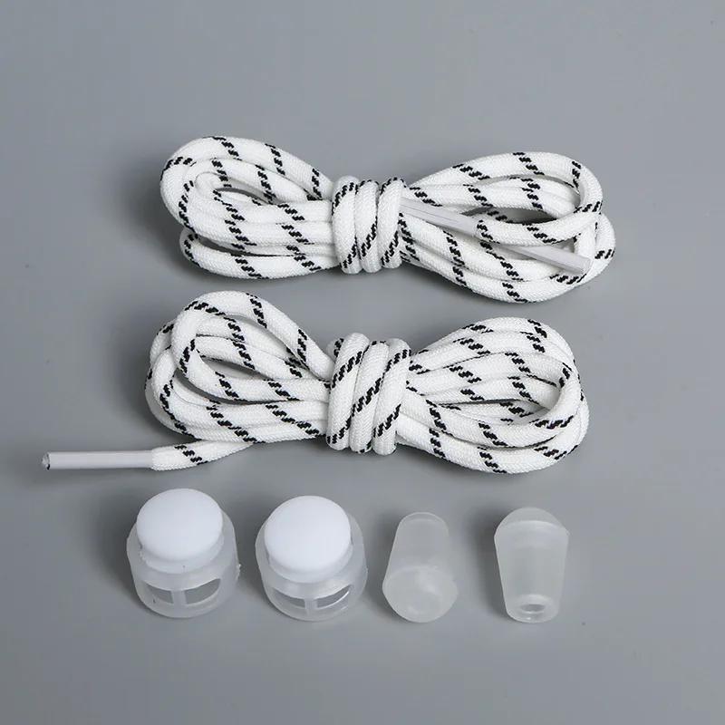 1Pair NEW Round Elastic Laces Sneakers No Tie Shoe Laces Colorful Spring Lock Shoelaces Without Ties Kids Adult Quick Shoelace