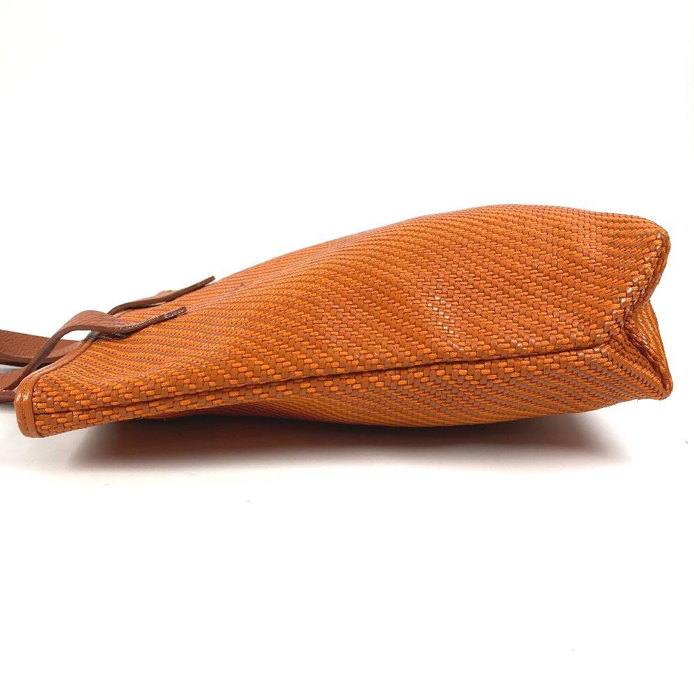 HERMES Amedaba PM Tote Bag Hand Bag Leather/Canvas Orange