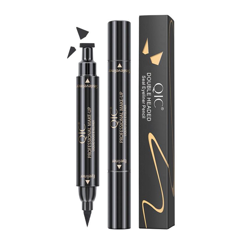 QIC 2-in-1 seal eyeliner pen quick-drying non-smudging waterproof eyeliner double head Eyeliner beauty