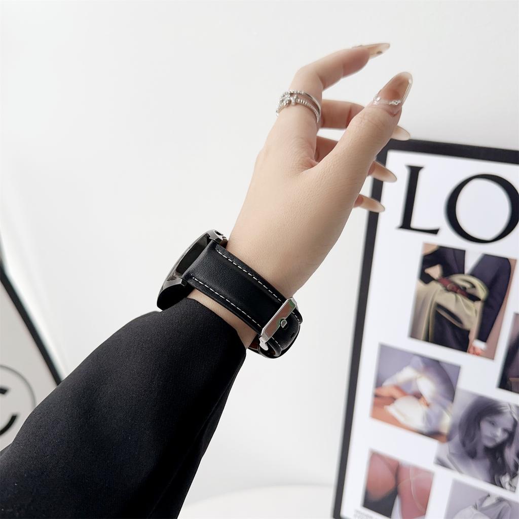 For Huawei Watch GT 5 41mm Nappa Texture Watch Band 18mm Adjustable Leather Wrist Strap