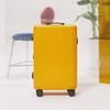 ITOPISTACHIO Striped Series 24-inch Glossy Mustard Yellow Suitcase