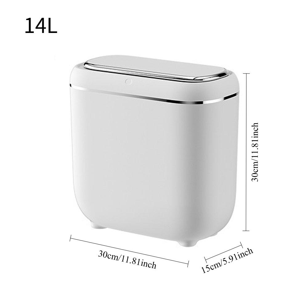 14L Smart Sensor Trash Can Flip-top Sorting Garbage Storage Box Household Wastebasket Kitchen Bathroom Bedroom Waste Collector
