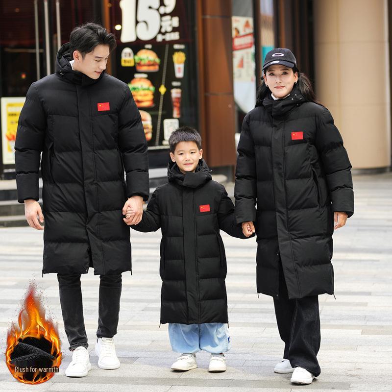 Unisex Sports Cotton-Padded Mid-Length Winter Training Overcoat for Students and Coaches