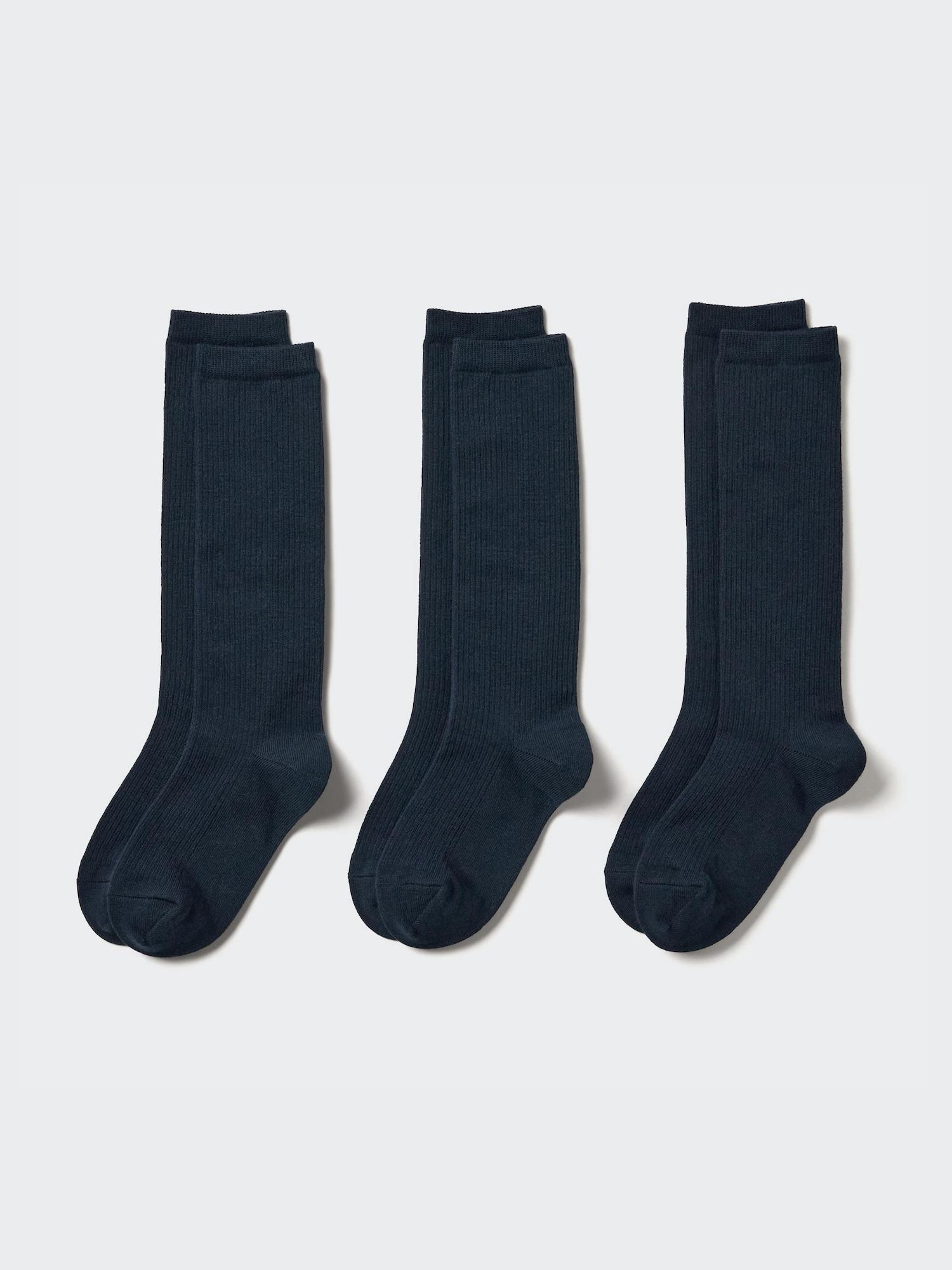 

ВЫСОКИЕ НОСКИ UNIQLO ЯПОНИЯ (НАБОР 3 ПАРЫ) 69 NAVY/2024