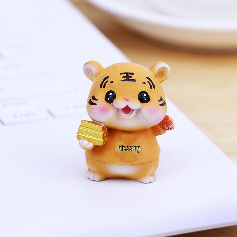 Charming Cartoon Tiger Ornament: Cute Fortune-Attracting Gift for Bedroom, Living Room, Dining Room, or Desk