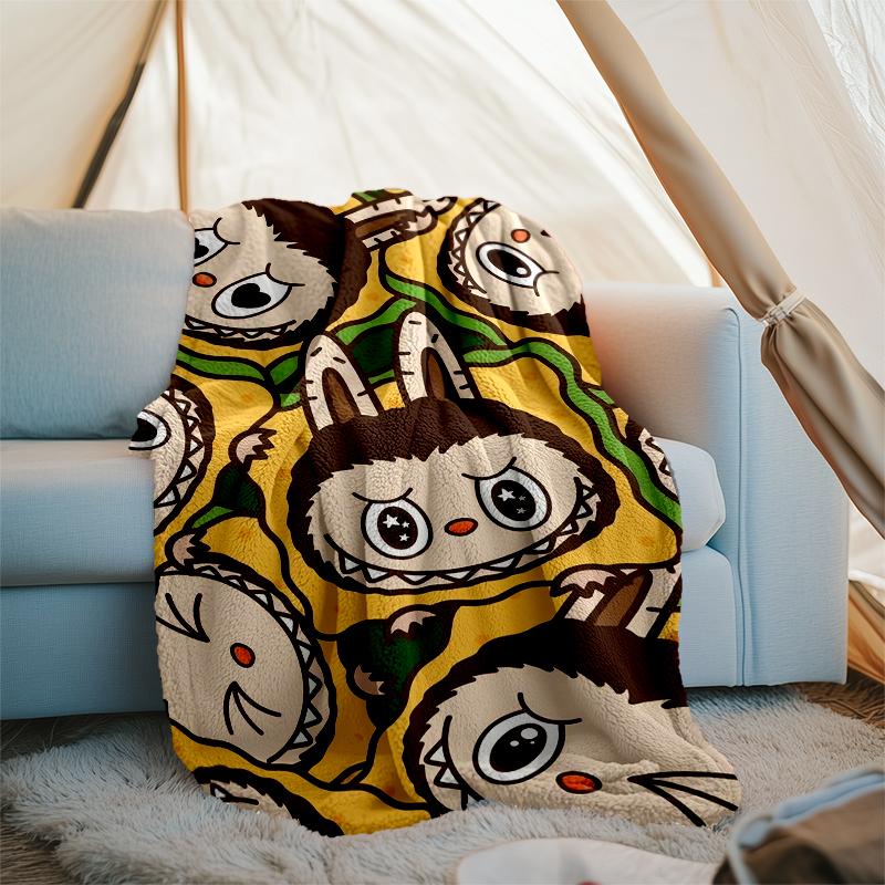 Labubu Motivbedeckte Decke - Perfekt für Sofa, Bett, Reisen & Outdoor-Nutzung | Maschinenwaschbar, Gemütlich & Langlebig.