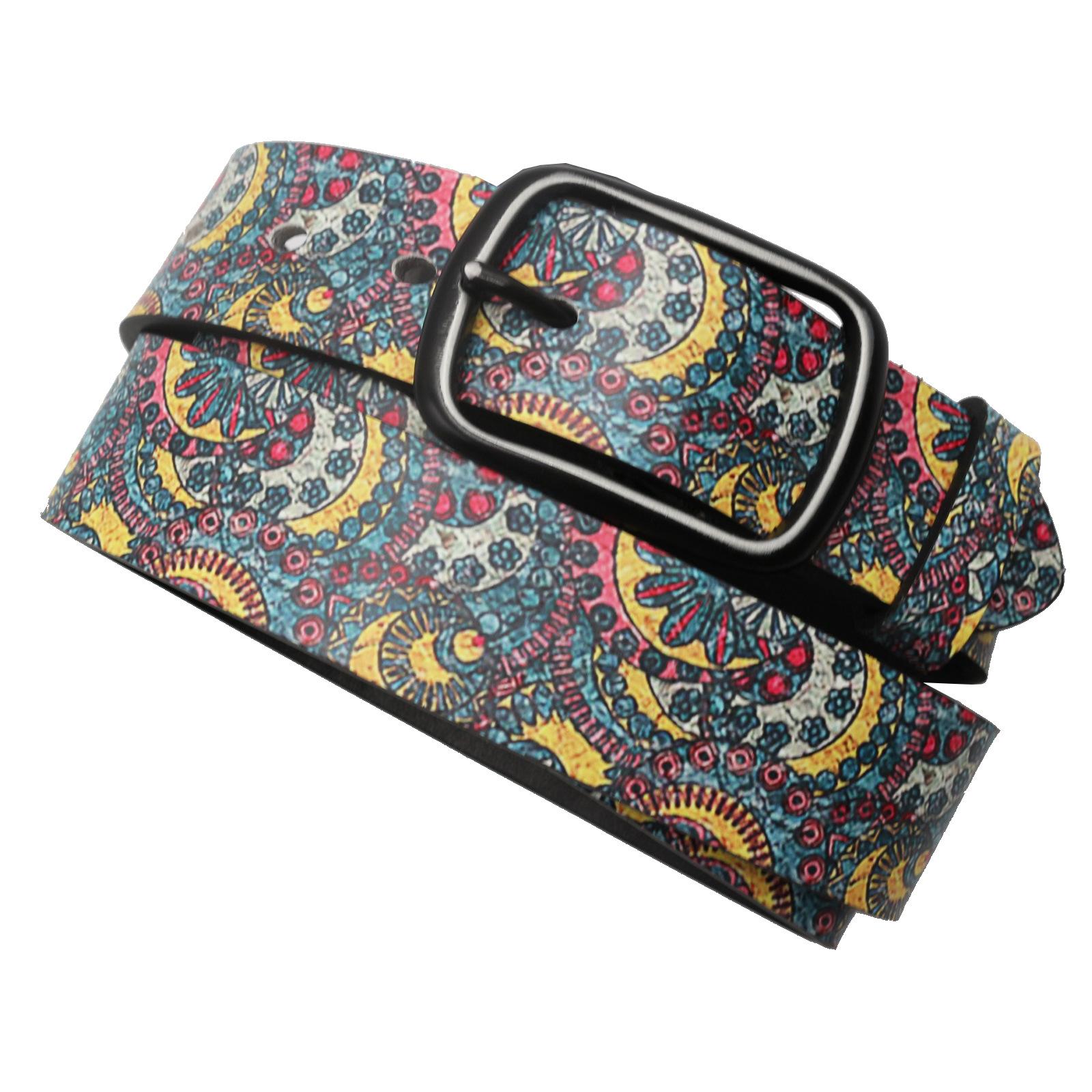 

Готический хип-хоп панк принтованный ремень из ПУ, рок-металлические джинсы аксессуары ремень с пряжкой 125cm чёрный