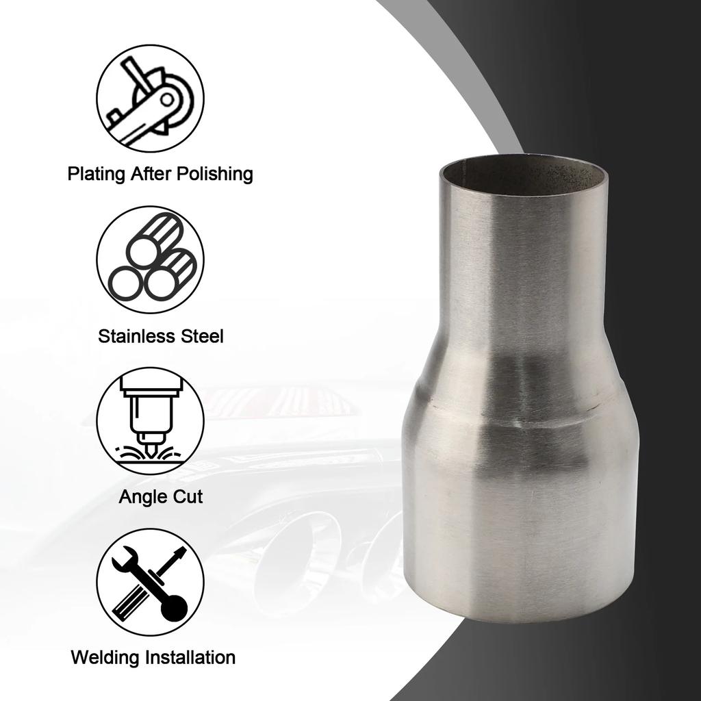 51mm-76mm 57mm-76mm 5 Step Reducer Adapter Intake Pipe Connection Stainless Steel Exhaust Reducer Connector Pipe Tube OD