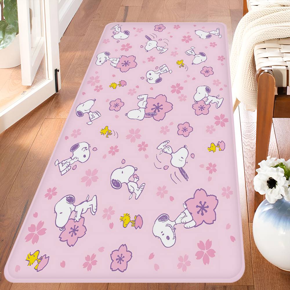 Cartoon S-Snoopy Anime Entrance Door Mat Washable Non-Slip Living Room Sofa Chairs Area Mat Kitchen Welcome Doormat